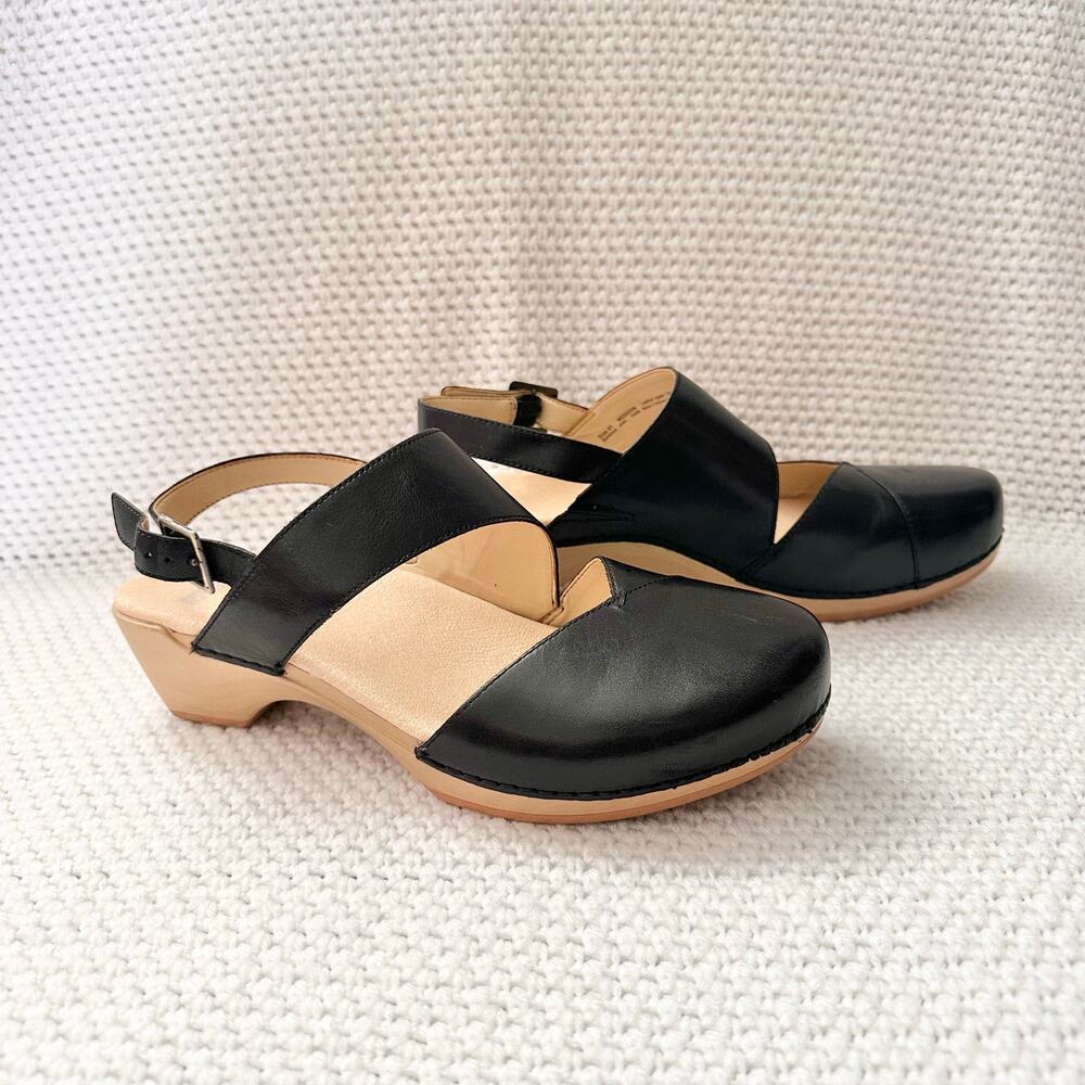 Dansko Women Black Leather Kristy Maryjane Clog Closed Toe Heels Size 41 e